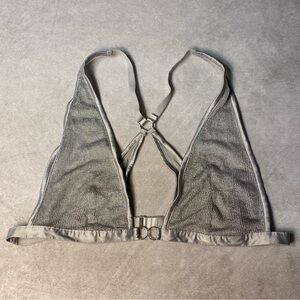 Victoria’s Secret Chainlink Metallic Mesh Racerback Bralette Silver Gray Sz XL